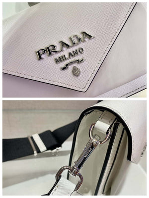 Prada 1BP020 Saffiano leather mini envelope bag White - Default Title - View 9