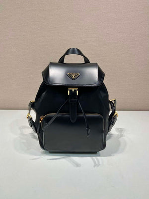 Prada 1BZ074 Re-Nylon and Brushed Leather Backpack Black - Default Title - View 1