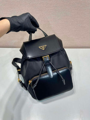 Prada 1BZ074 Re-Nylon and Brushed Leather Backpack Black - Default Title - View 2