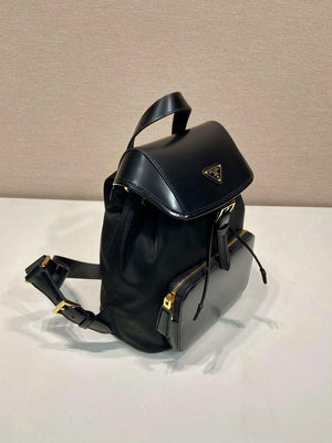 Prada 1BZ074 Re-Nylon and Brushed Leather Backpack Black - Default Title - View 3