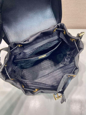 Prada 1BZ074 Re-Nylon and Brushed Leather Backpack Black - Default Title - View 8