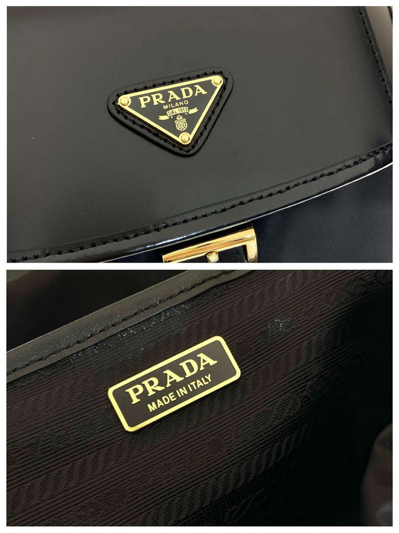 Prada 1BZ074 Re-Nylon and Brushed Leather Backpack Black - Default Title - View 9
