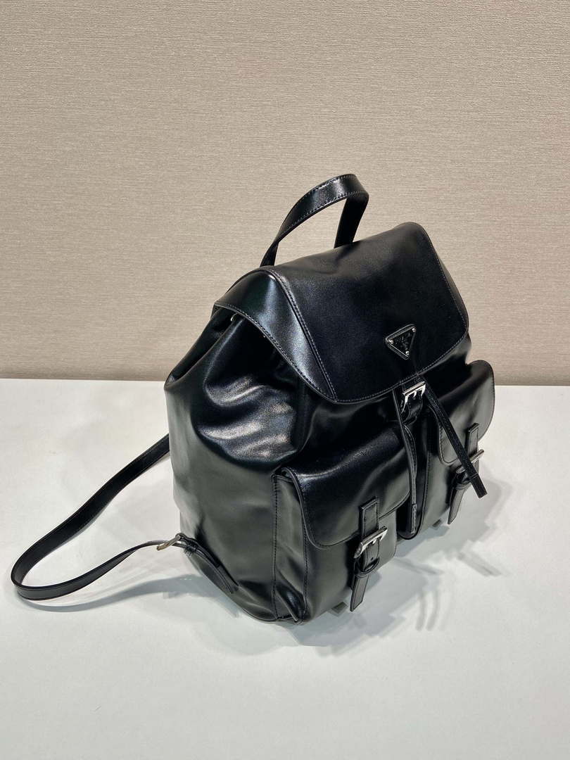 Prada 1BZ811 Leather Backpack Bag in Black - Default Title - View 2