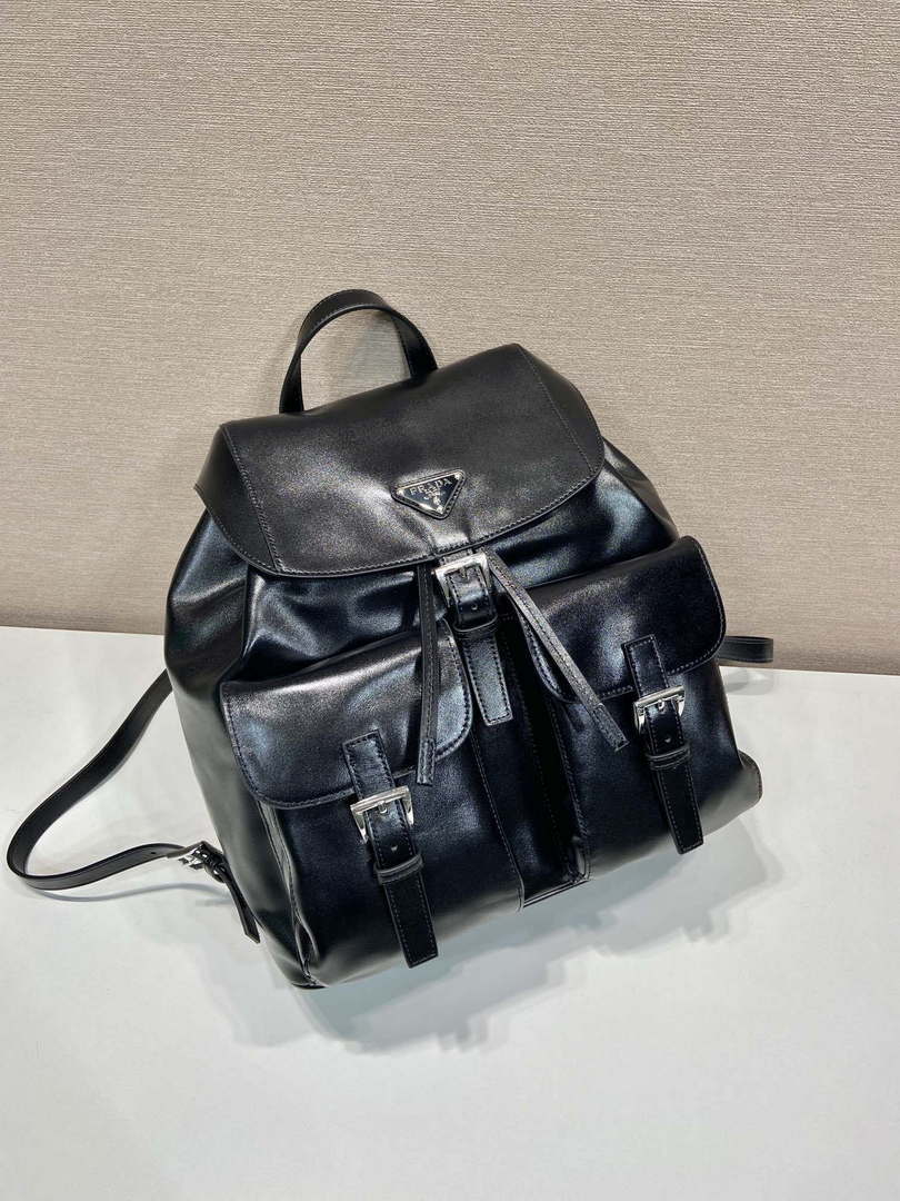 Prada 1BZ811 Leather Backpack Bag in Black