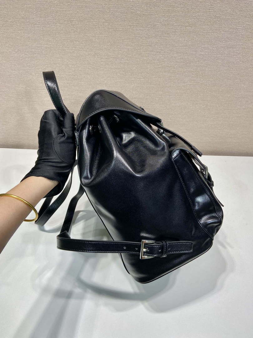 Prada 1BZ811 Leather Backpack Bag in Black - Default Title - View 5