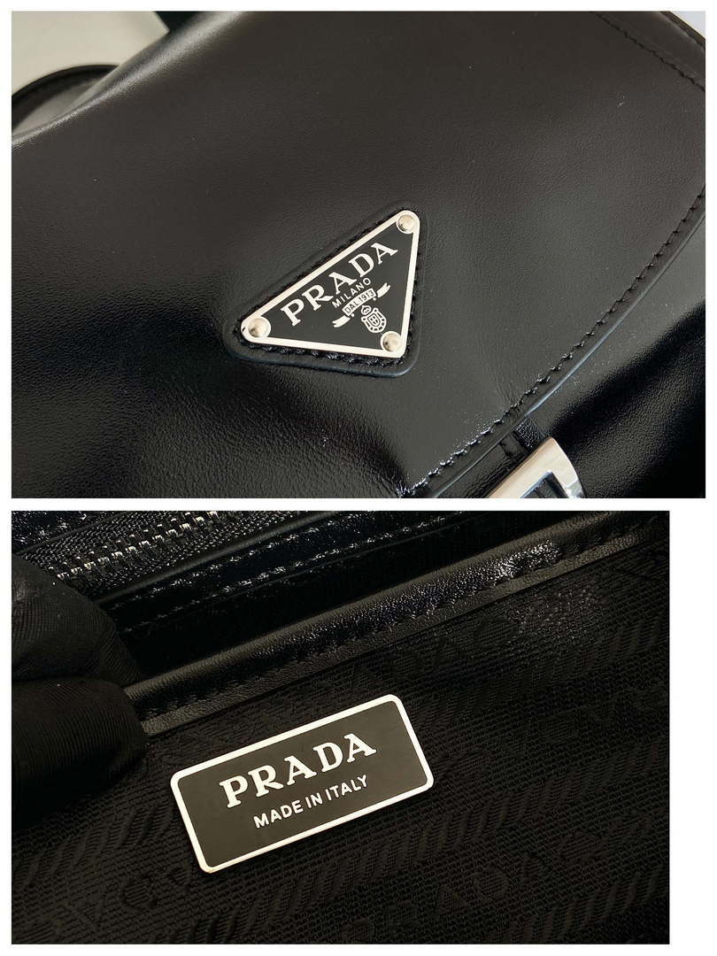 Prada 1BZ811 Leather Backpack Bag in Black - Default Title - View 9