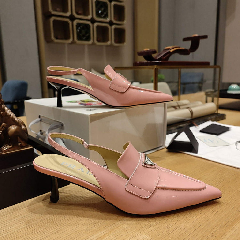 Prada 1D175N Patent leather slingbacks P78563