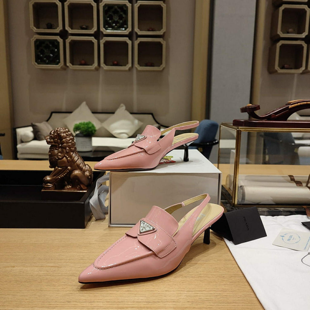 Prada 1D175N Patent leather slingbacks P78563