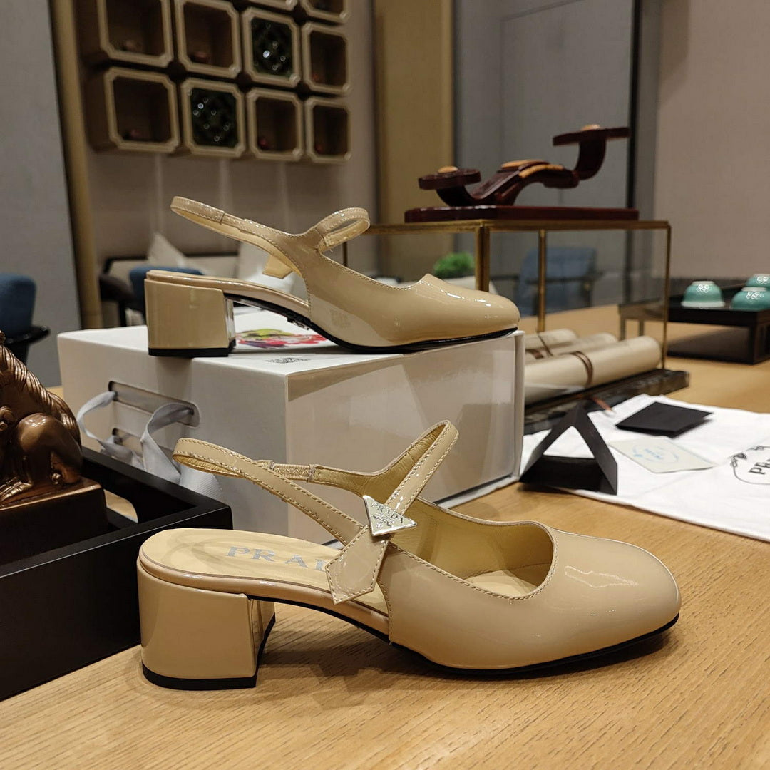Prada 1D175N Patent leather slingbacks P78564
