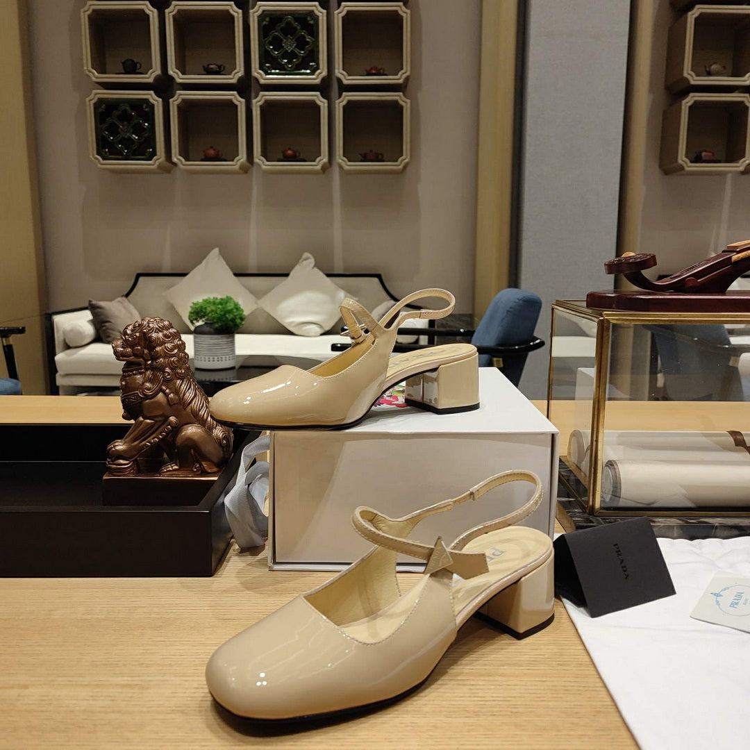 Prada 1D175N Patent leather slingbacks P78564