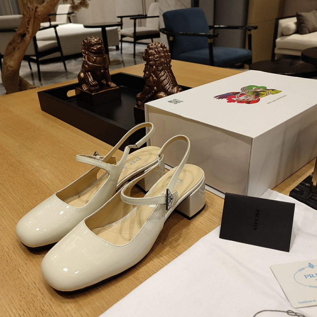 Prada 1D175N Patent leather slingbacks P78565