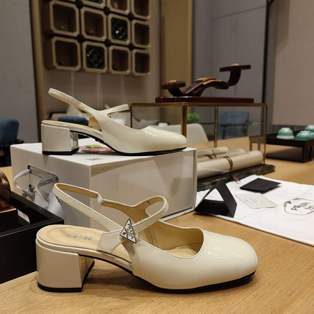 Prada 1D175N Patent leather slingbacks P78565