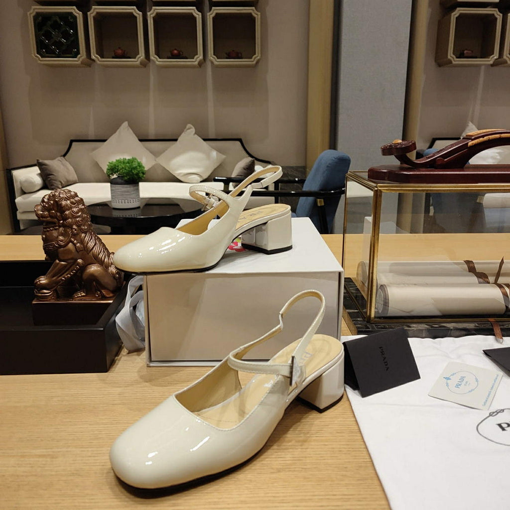 Prada 1D175N Patent leather slingbacks P78565
