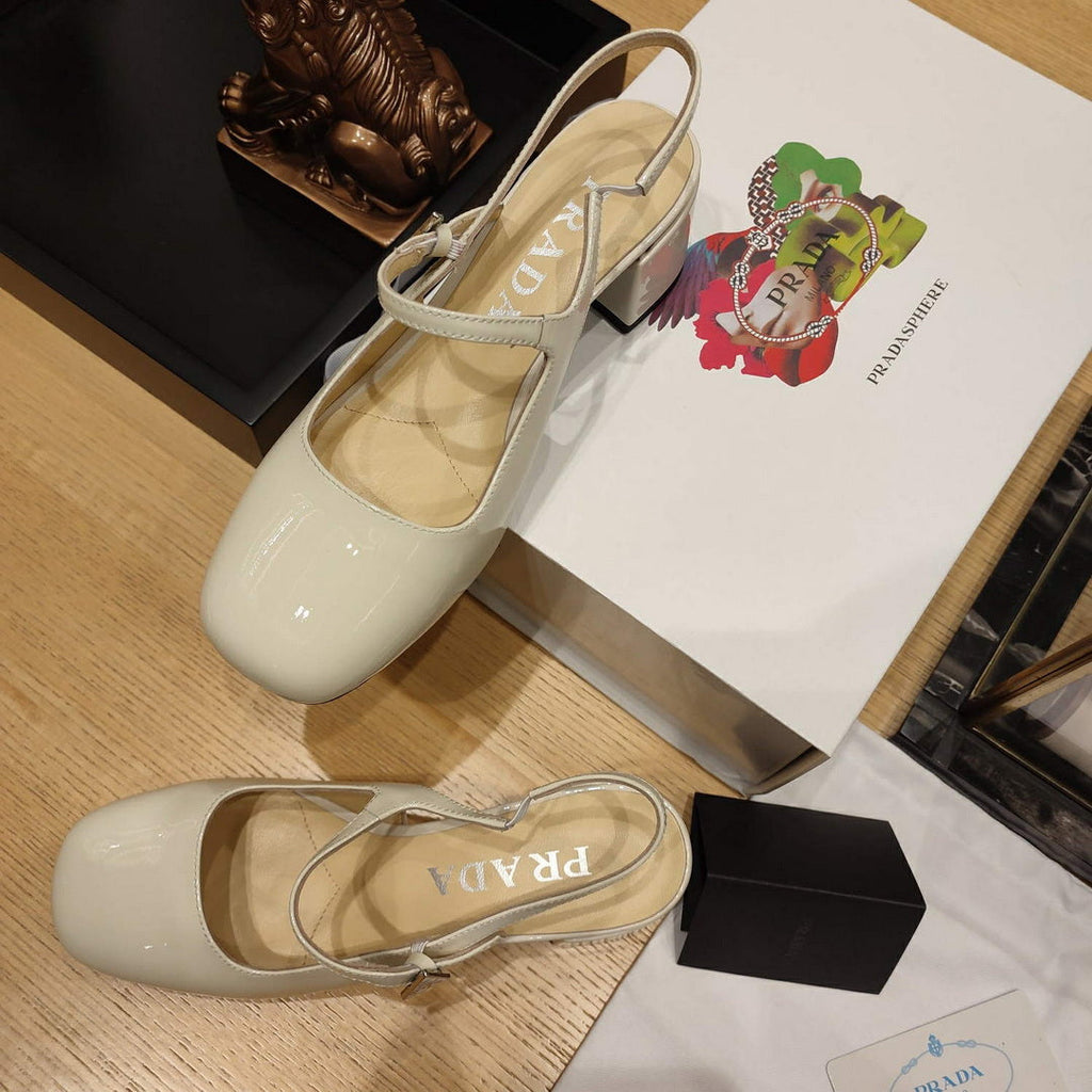 Prada 1D175N Patent leather slingbacks P78565