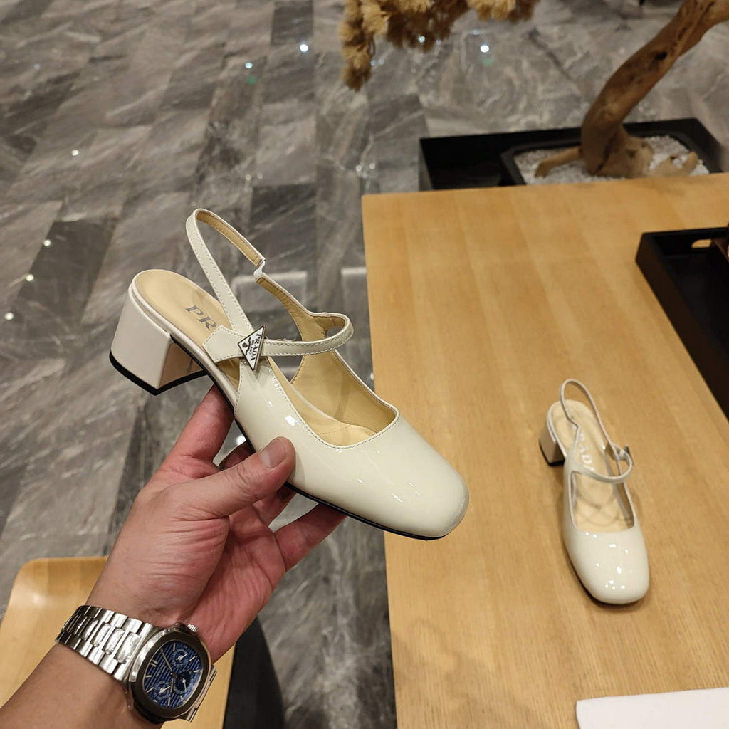 Prada 1D175N Patent leather slingbacks P78565