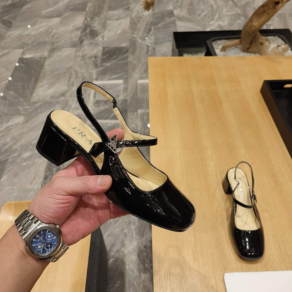 Prada 1D175N Patent leather slingbacks P78566
