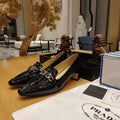 Prada 1D193N Patent Leather Loafers 50 mm Heel P67324 - 35 - View 1