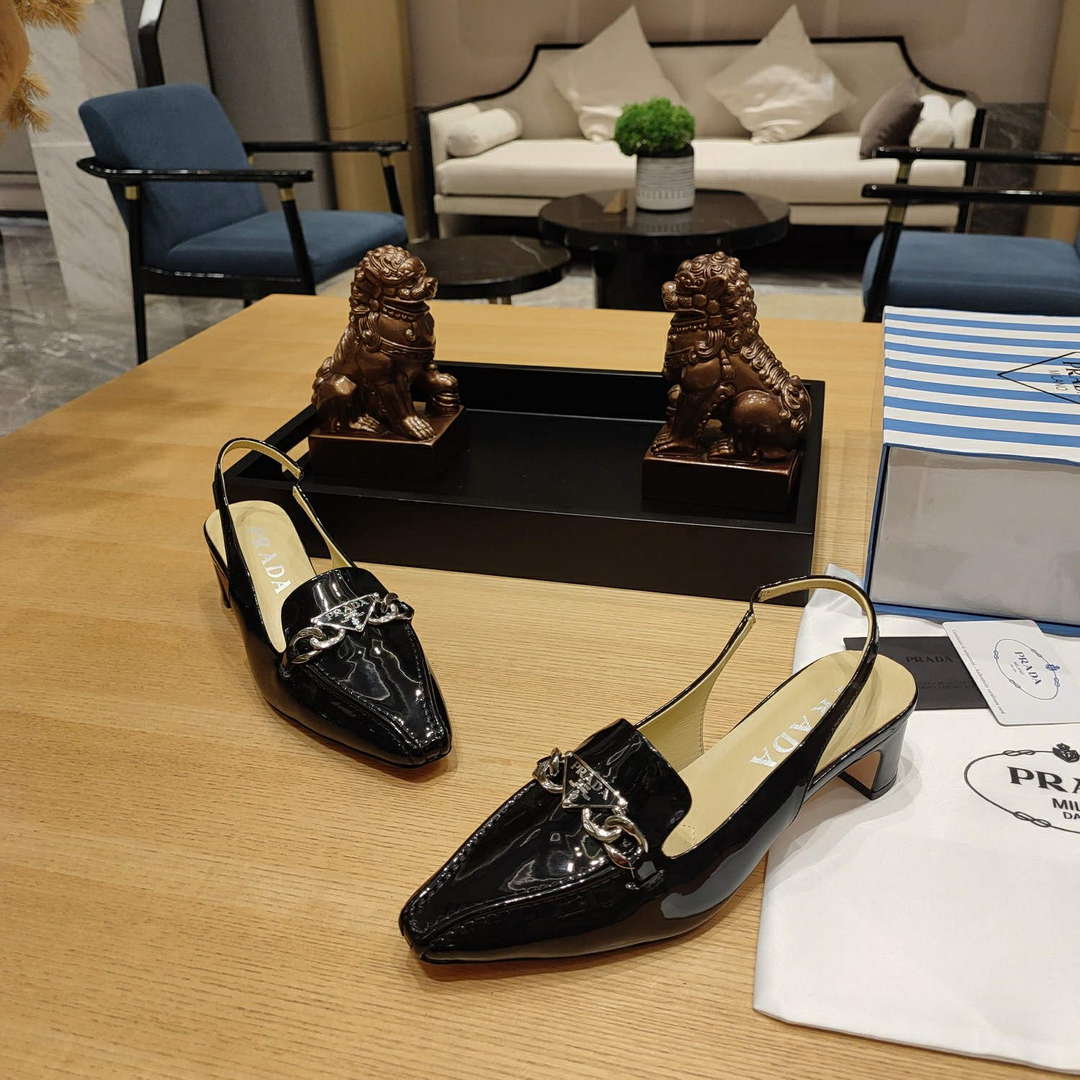 Prada 1D193N Patent Leather Slingbacks 50 mm Heel P67327
