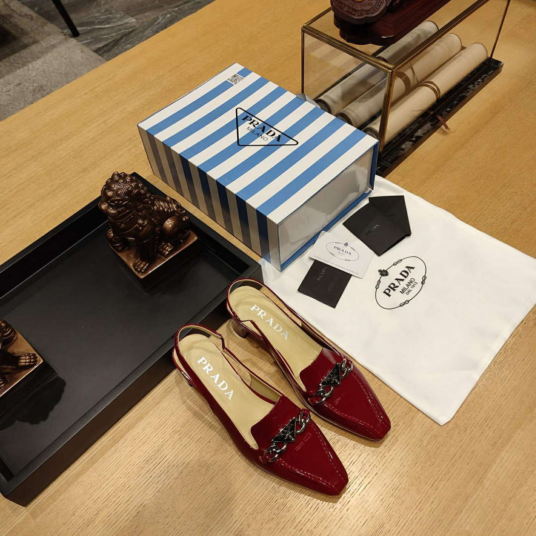 Prada 1D193N Patent Leather Slingbacks 50 mm Heel P67328