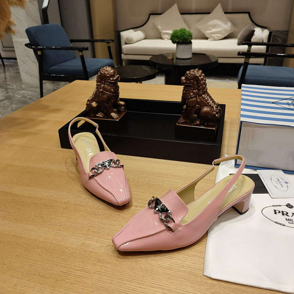 Prada 1D193N Patent Leather Slingbacks 50 mm Heel P67329