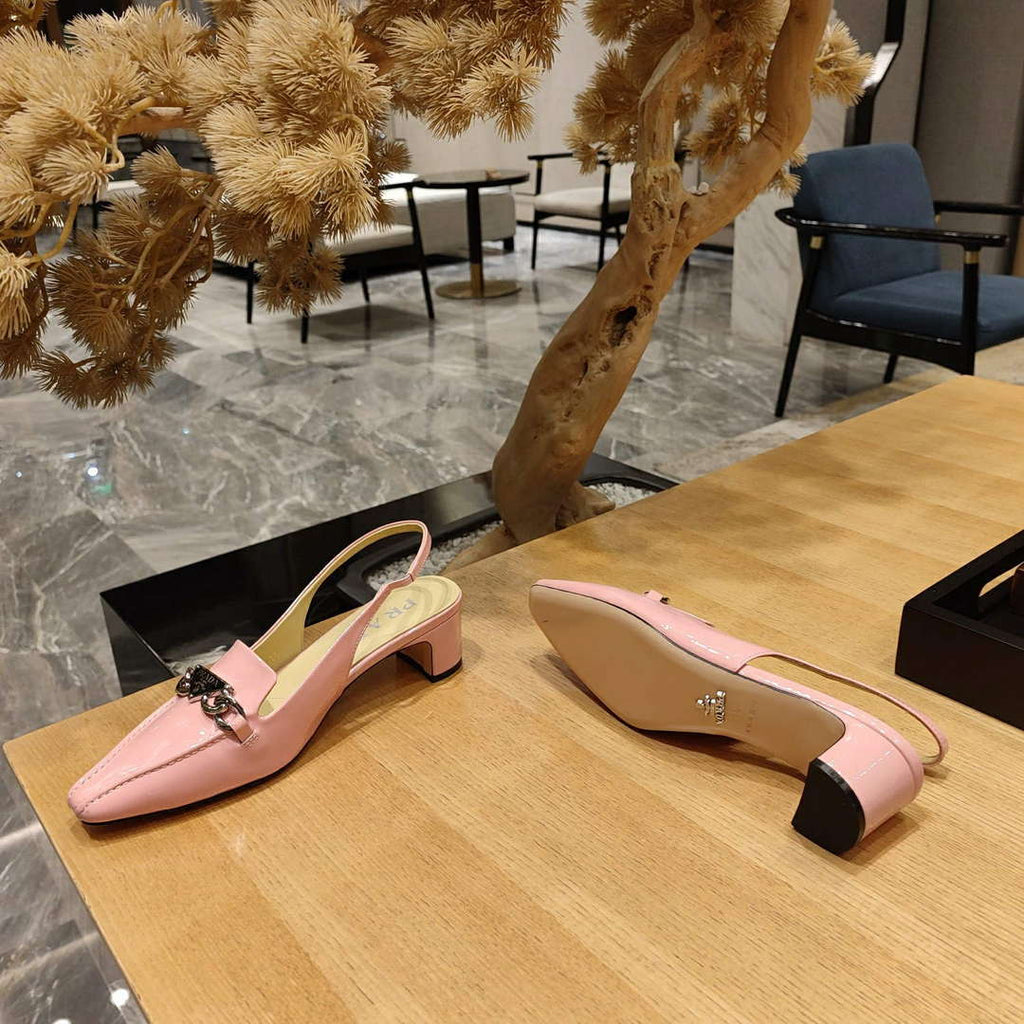 Prada 1D193N Patent Leather Slingbacks 50 mm Heel P67329