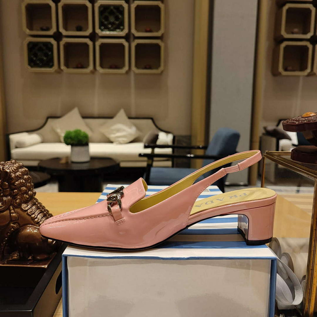 Prada 1D193N Patent Leather Slingbacks 50 mm Heel P67329