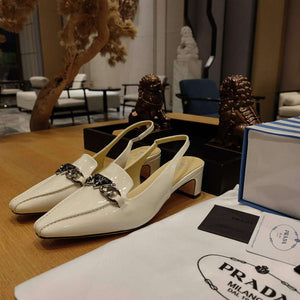 Prada 1D193N Patent Leather Slingbacks 50 mm Heel P67330 - 35 - View 1