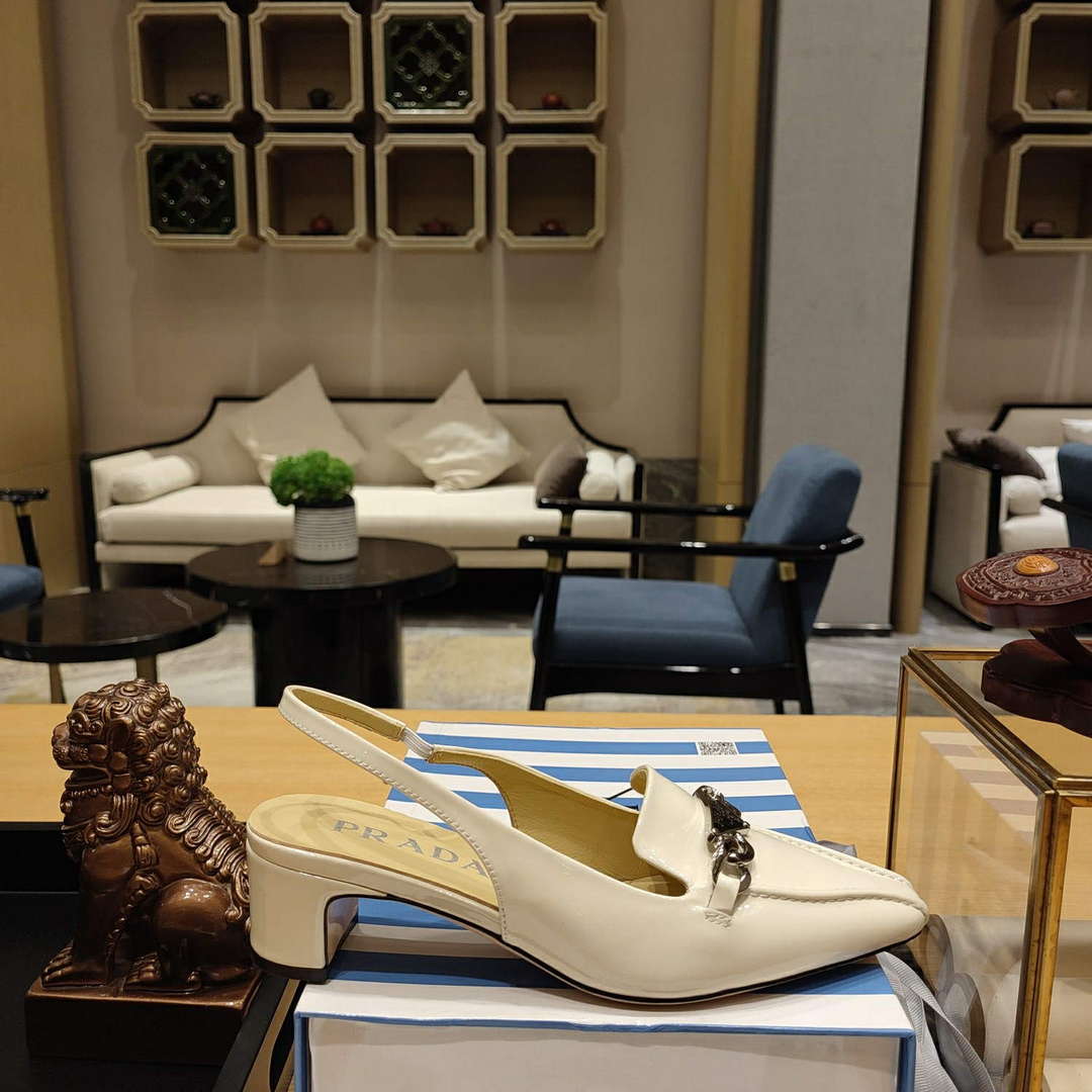 Prada 1D193N Patent Leather Slingbacks 50 mm Heel P67330