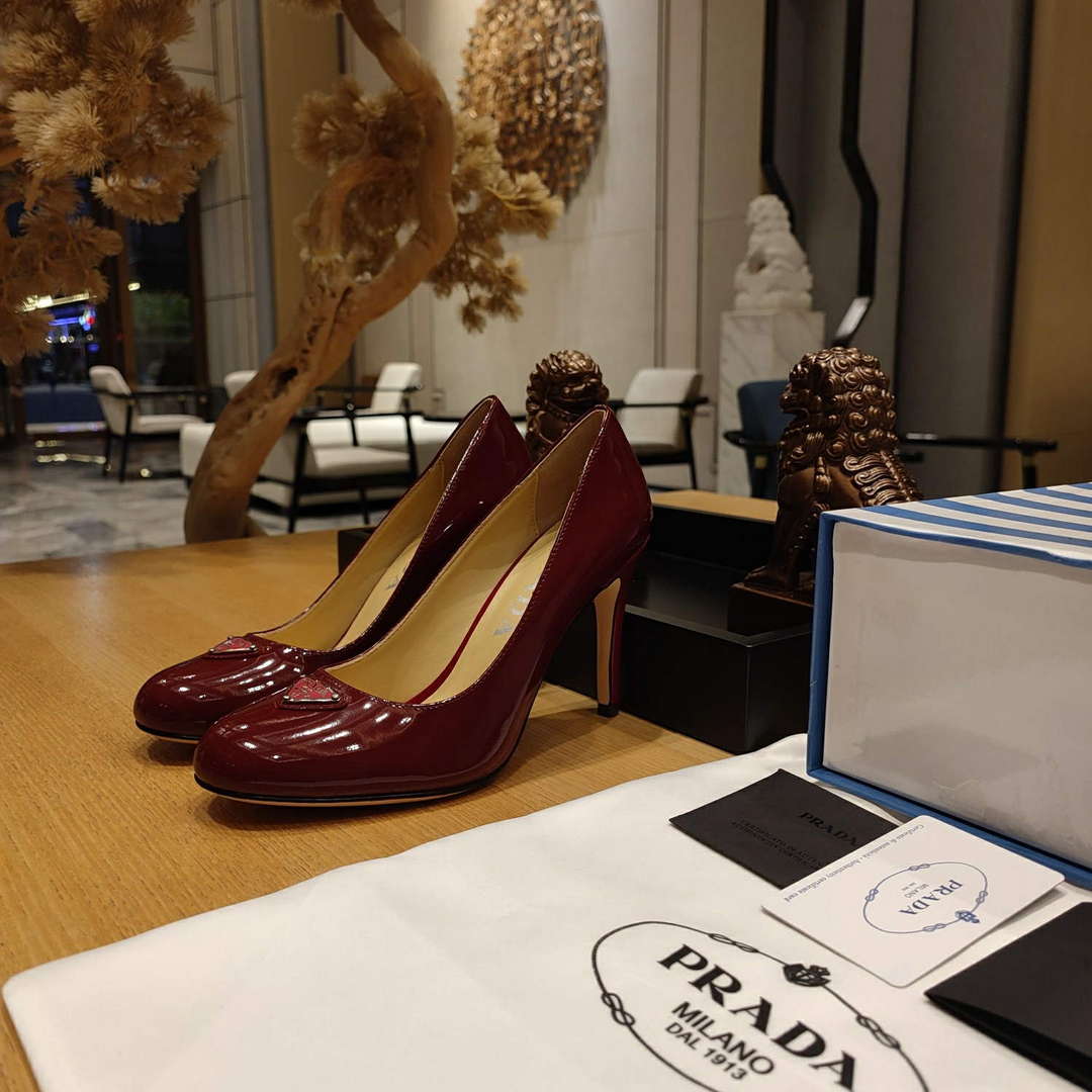 Prada 1D263N Patent Leather Pumps 95 mm Heel P67332 - 35 - View 1