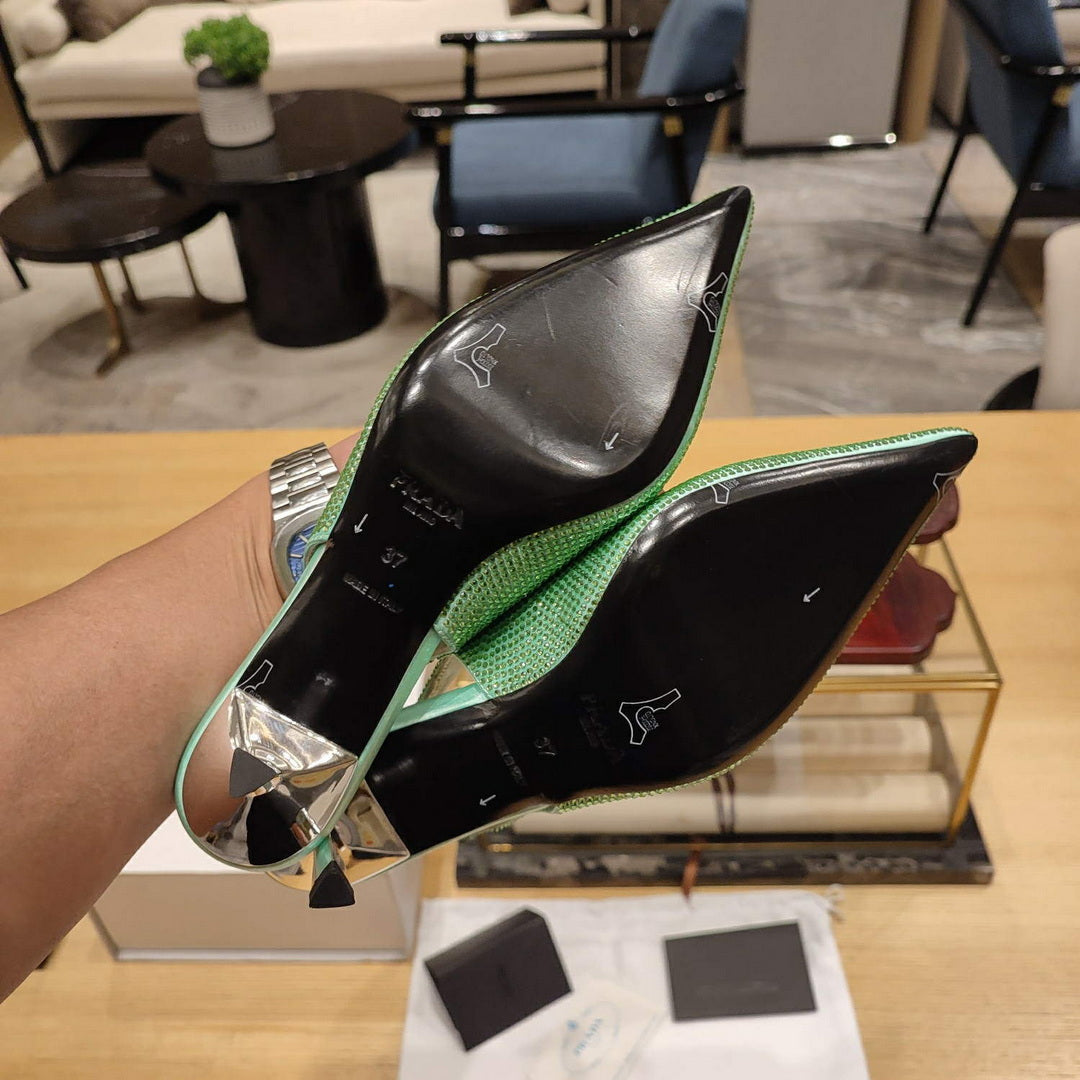 Prada 1I021N Satin slingbacks with crystals P78531 - 35 - View 8
