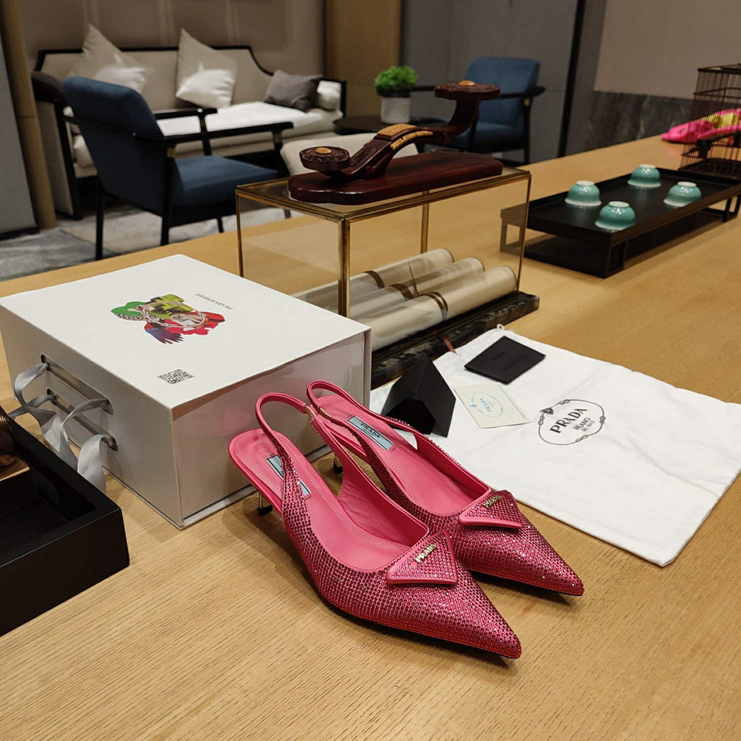 Prada 1I021N Satin slingbacks with crystals P78532 - 35 - View 1