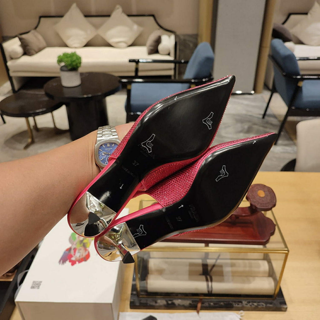 Prada 1I021N Satin slingbacks with crystals P78532