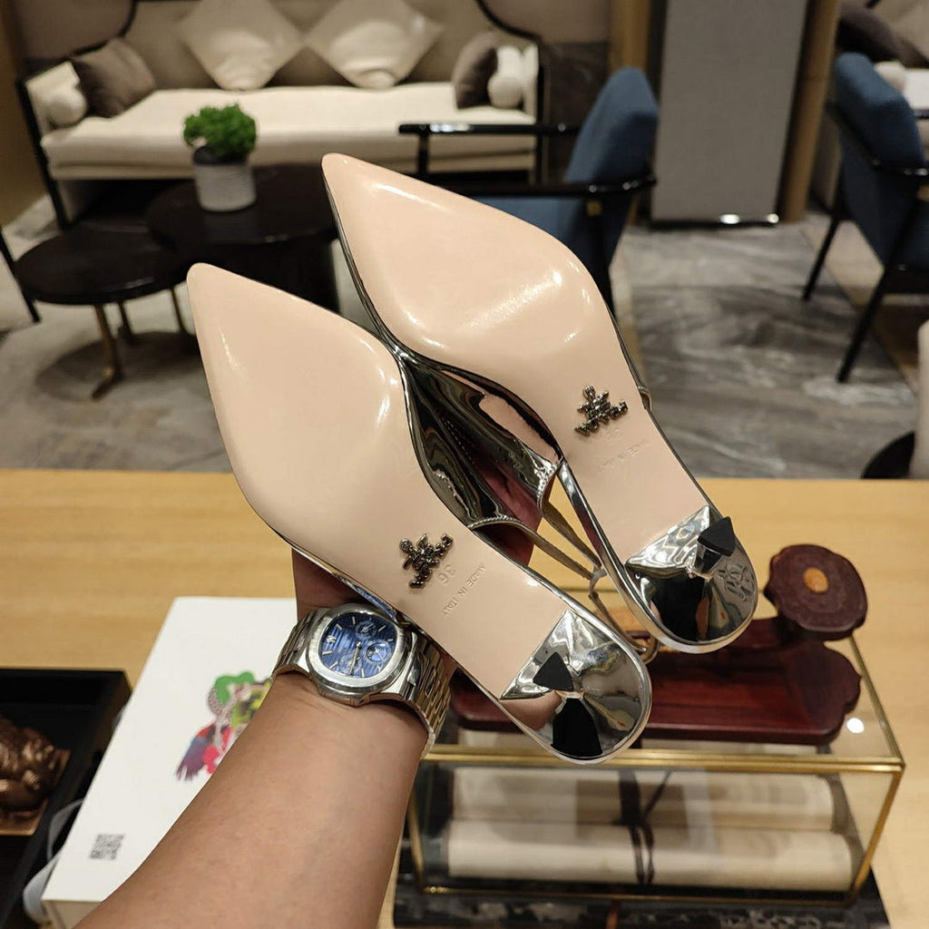 Prada 1I153N Patent-leather slingback pumps P78567