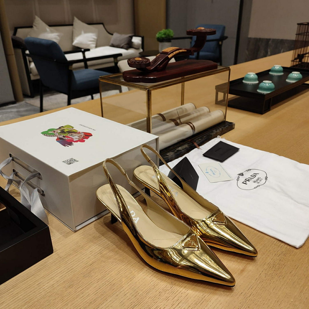 Prada 1I153N Patent-leather slingback pumps P78568 - 35 - View 1