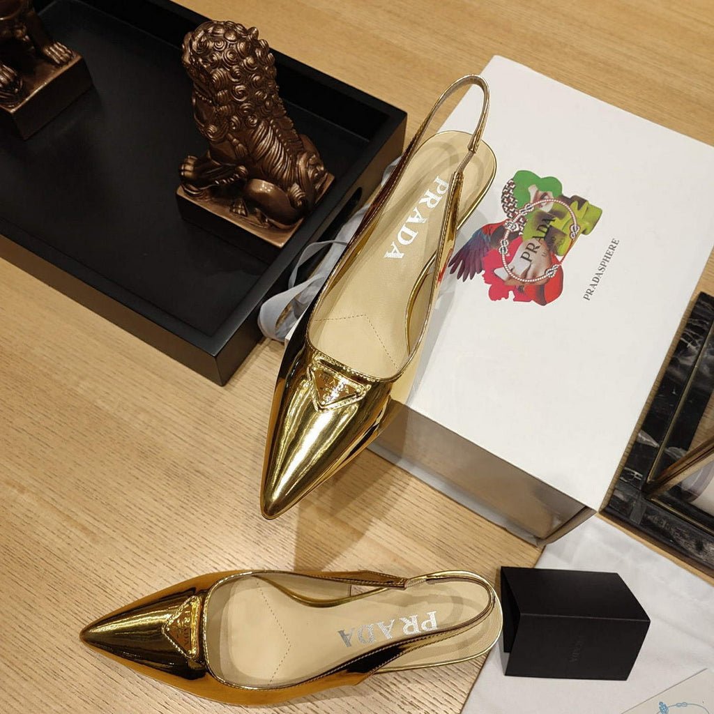 Prada 1I153N Patent-leather slingback pumps P78568