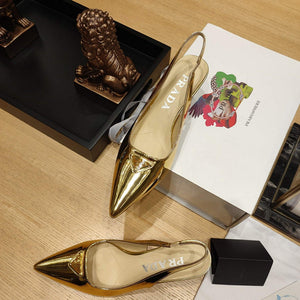 Prada 1I153N Patent-leather slingback pumps P78568 - 35 - View 6