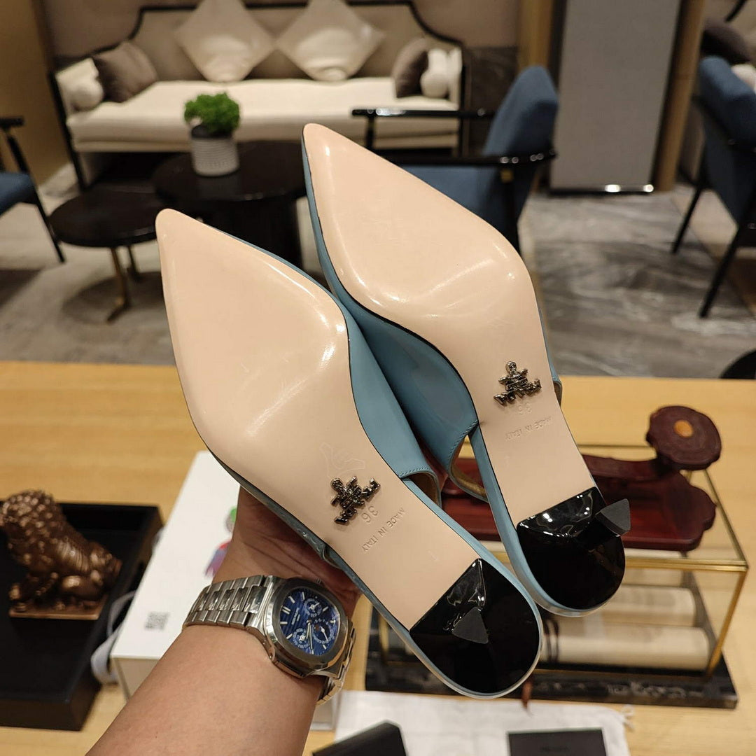 Prada 1I153N Patent-leather slingback pumps P78569
