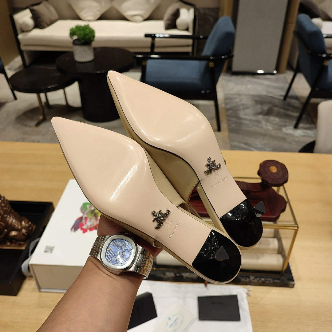 Prada 1I153N Patent-leather slingback pumps P78570