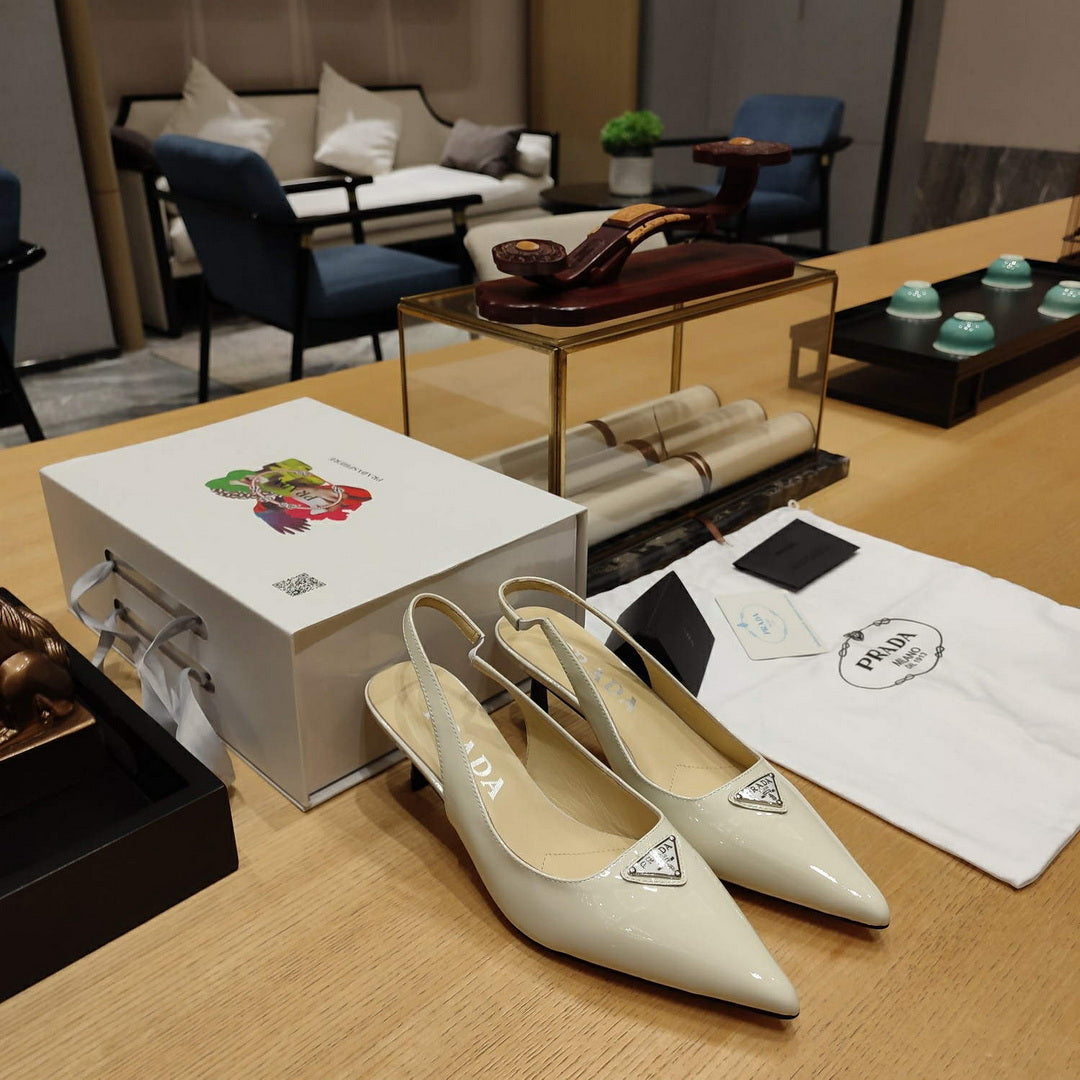 Prada 1I153N Patent-leather slingback pumps P78571 - 35 - View 1
