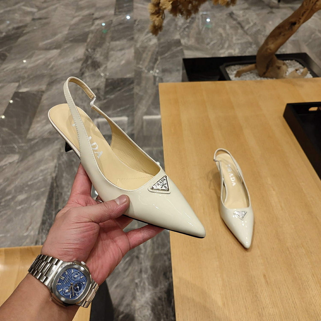 Prada 1I153N Patent-leather slingback pumps P78571 - 35 - View 9