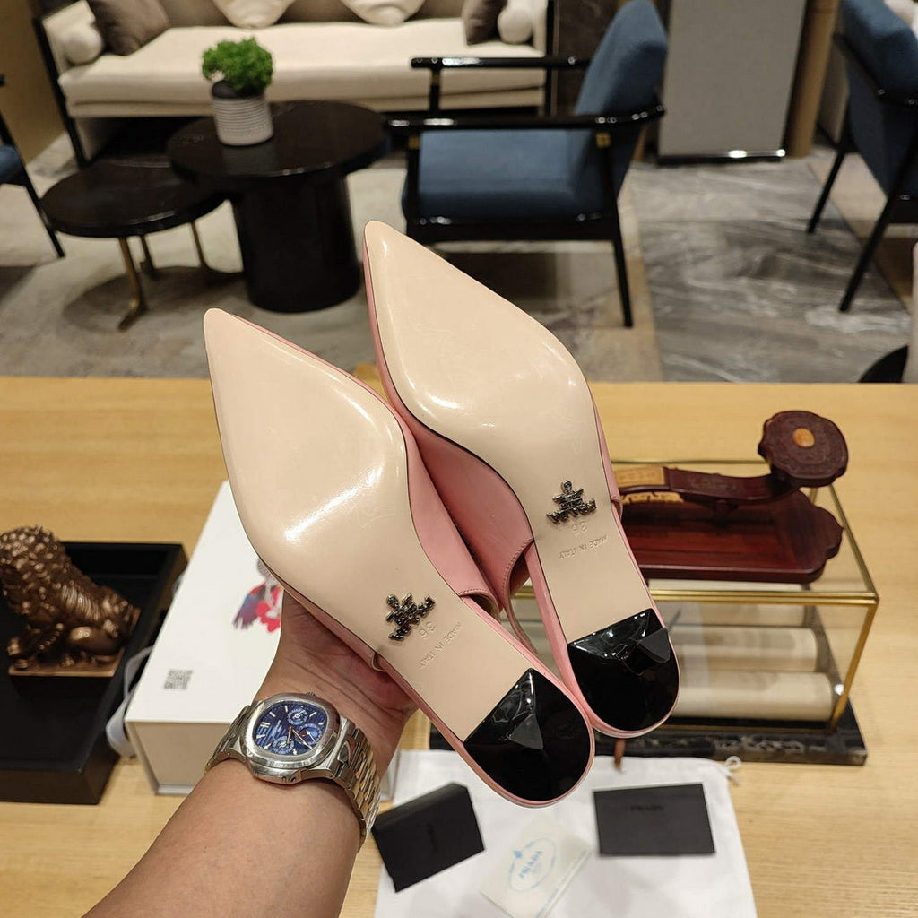 Prada 1I153N Patent-leather slingback pumps P78572