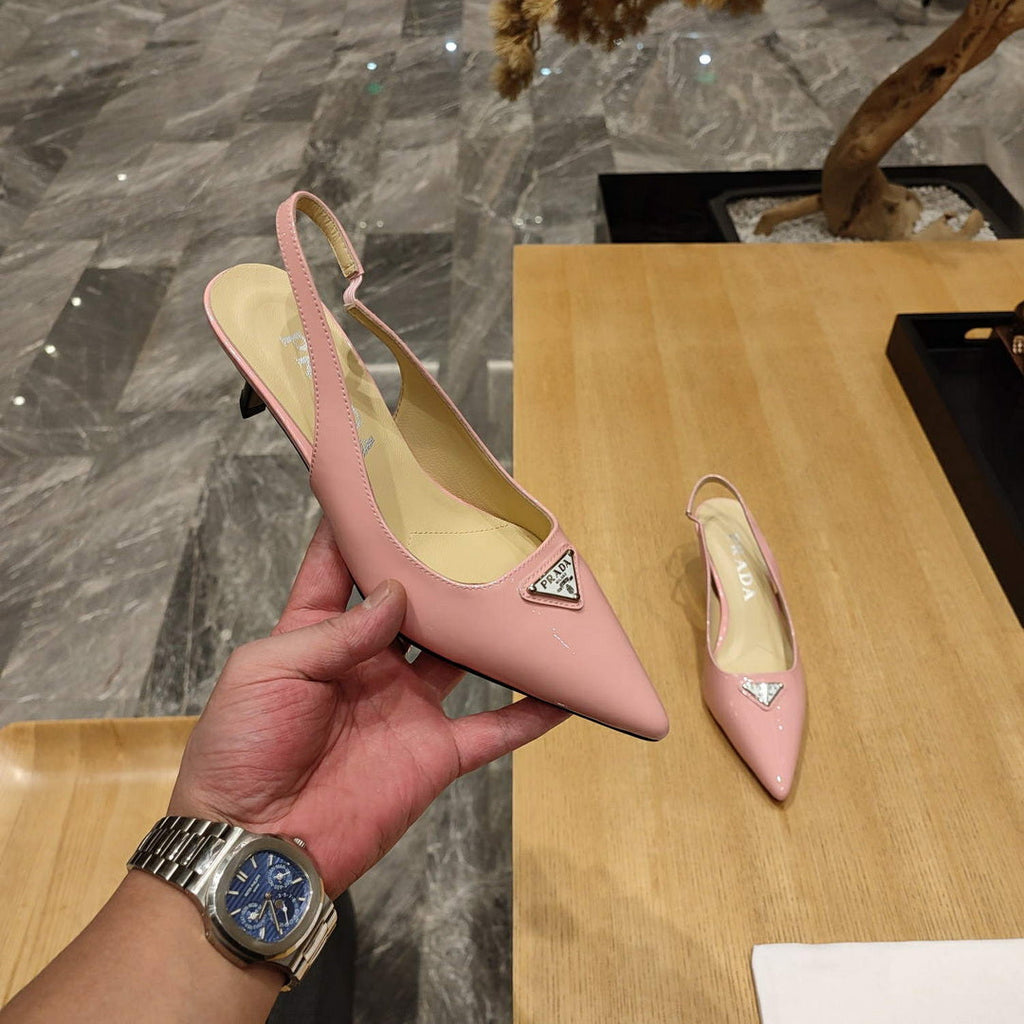 Prada 1I153N Patent-leather slingback pumps P78572