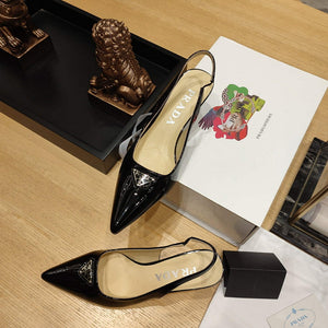 Prada 1I153N Patent-leather slingback pumps P78573 - 35 - View 6
