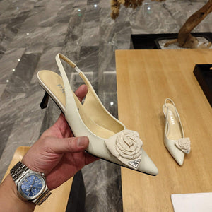 Prada 1I174N flower-appliqu¨¦ slingback pumps P78559 - 35 - View 9