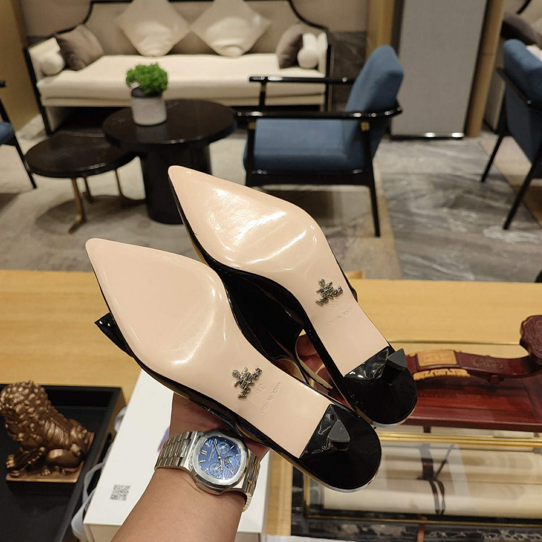 Prada 1I174N flower-appliqu¨¦ slingback pumps P78560