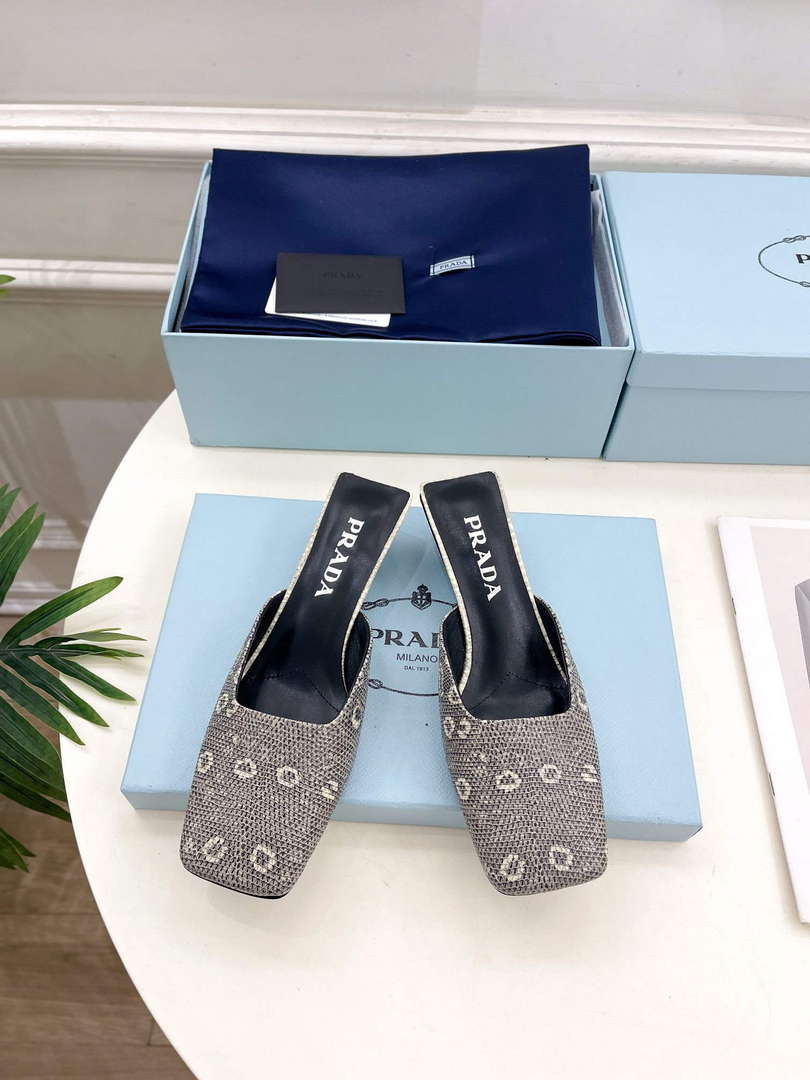 Prada 1I479N Women's Lizard Grain Cowhide Mules Fashion Shoes P67323