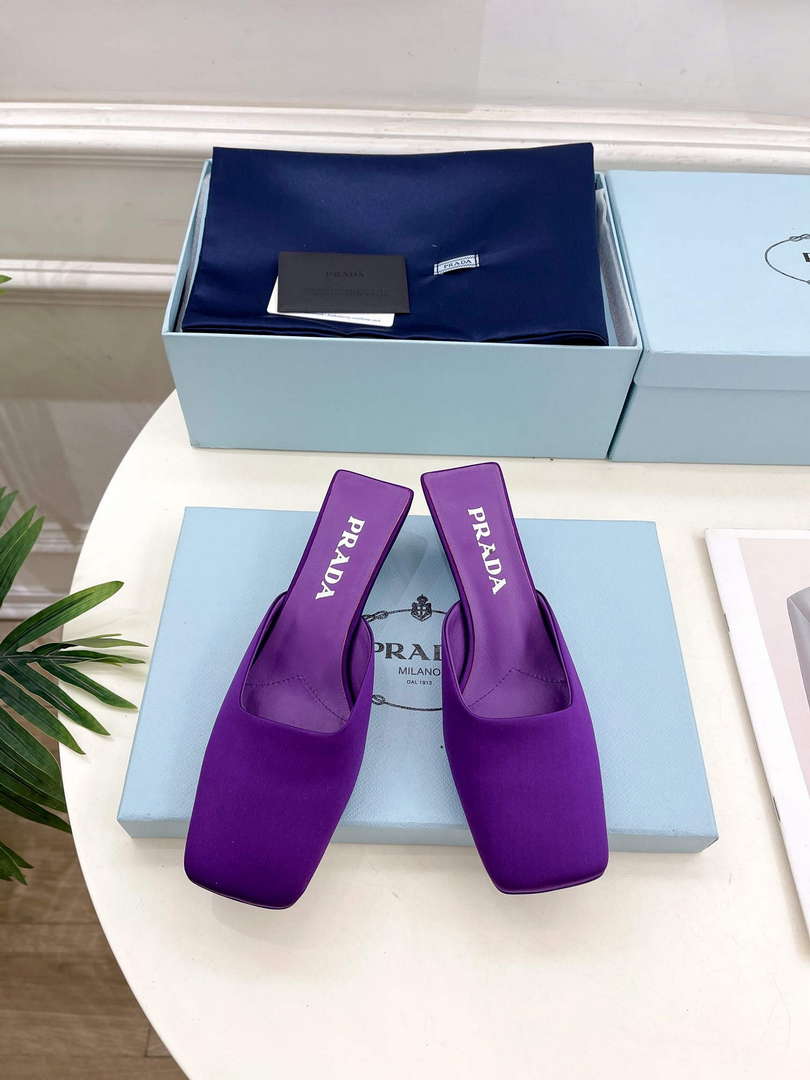 Prada 1I479N Women's Satin Mules Fashion Shoes P67322