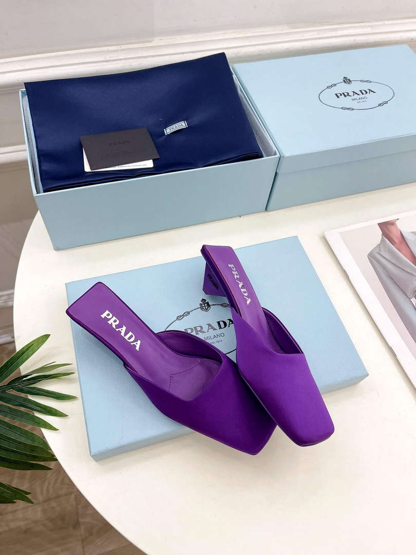 Prada 1I479N Women's Satin Mules Fashion Shoes P67322