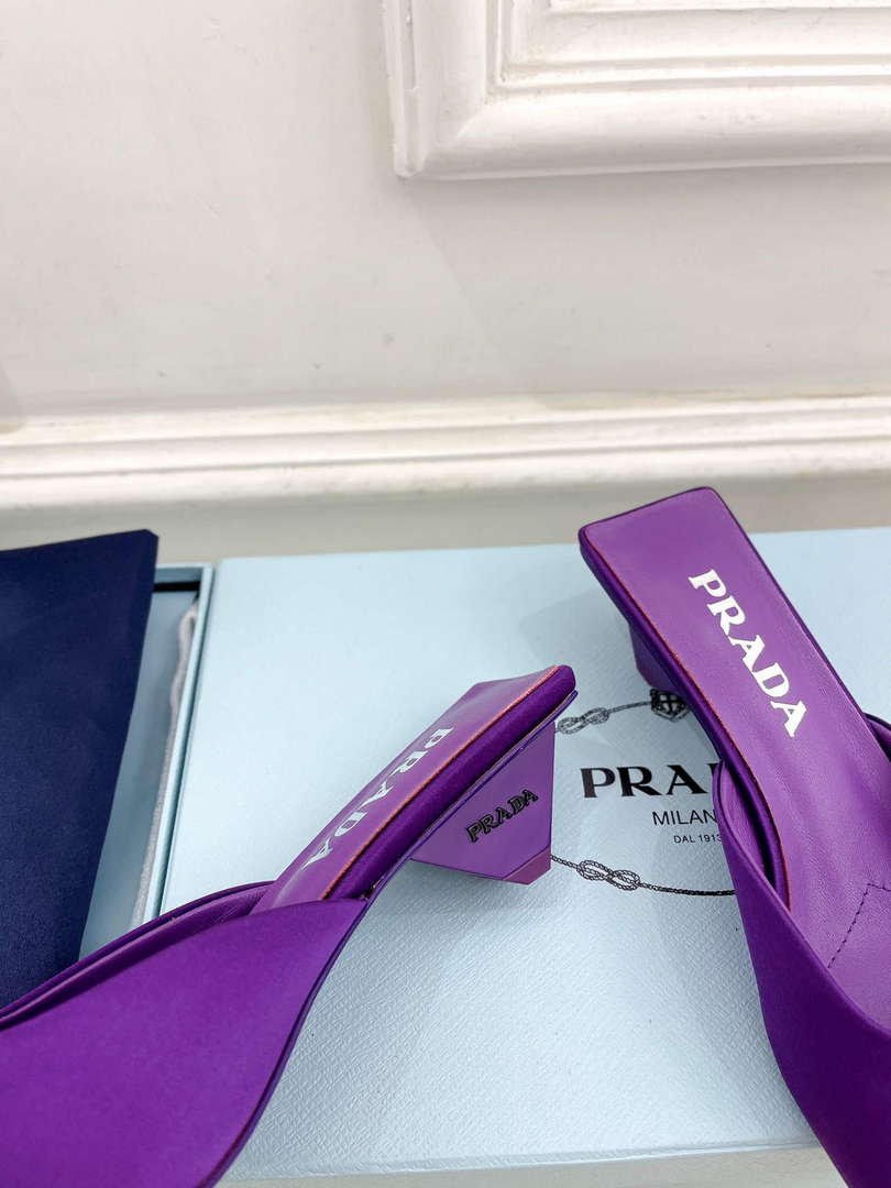 Prada 1I479N Women's Satin Mules Fashion Shoes P67322 - Euro 35=US 4 - View 7