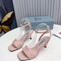Prada 1I901M Brushed leather Slingback pumps Shiny Leather Sandals Shoes P91004 - 34 - View 1